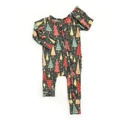Jovi Christmas Ruffle Zip Romper