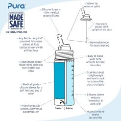 Kiki® 11oz Straw Bottle - Mint 8 Kiki® 11oz Straw Bottle - Mint -Baby Product Shop kiki 11oz straw bottle mint pura stainless pura stainless lil tulips 30804815216758