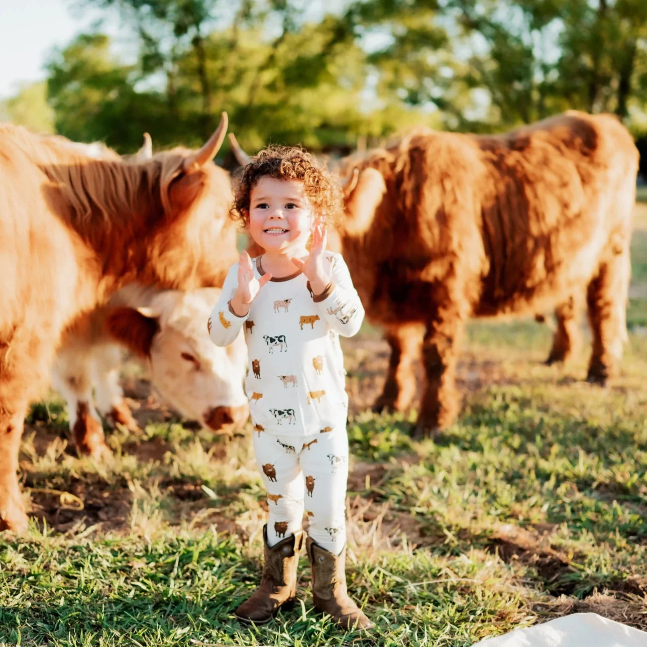 Toddler Pajama Set In Moo 5 Toddler Pajama Set In Moo - Image 3
