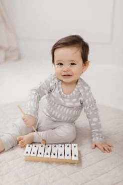 Long Sleeve Bodysuit - Grey Mudcloth -Baby Product Shop long sleeve bodysuit grey mudcloth loulou lollipop lil tulips 29968803201142