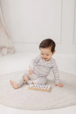 Long Sleeve Bodysuit - Grey Mudcloth -Baby Product Shop long sleeve bodysuit grey mudcloth loulou lollipop lil tulips 29968803496054