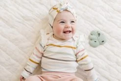 Long Sleeve Ruffle Bodysuit - Pastel Stripes -Baby Product Shop long sleeve ruffle bodysuit pastel stripes loulou lollipop lil tulips 29968795631734