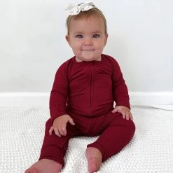 Maroon Small Ribbed Zip Romper -Baby Product Shop maroon small ribbed zip romper brave little ones lil tulips 30893687373942