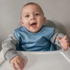 Minimalist Dusty Blue Bapron -Baby Product Shop minimalist dusty blue bapron bapronbaby lil tulips 29202324357238