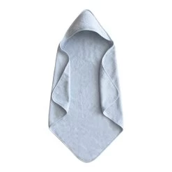 Mushie Organic Cotton Baby Hooded Towel (Baby Blue)