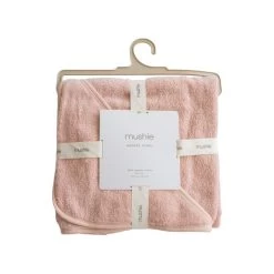 Mushie Organic Cotton Baby Hooded Towel (Blush) 8 Mushie Organic Cotton Baby Hooded Towel (Blush) -Baby Product Shop organic cotton baby hooded towel blush mushie lil tulips 29908522664054