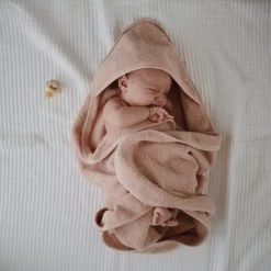 Mushie Organic Cotton Baby Hooded Towel (Blush) 9 Mushie Organic Cotton Baby Hooded Towel (Blush) -Baby Product Shop organic cotton baby hooded towel blush mushie lil tulips 29908522696822