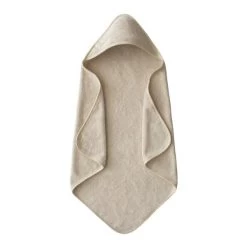 Mushie Organic Cotton Baby Hooded Towel (Fog)