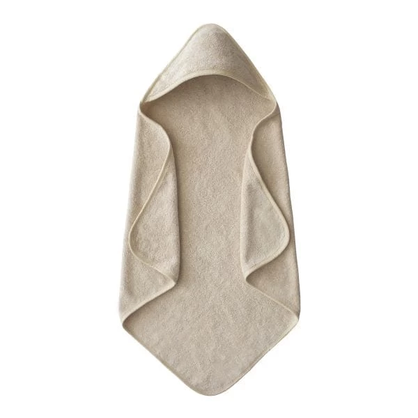 Mushie Organic Cotton Baby Hooded Towel (Fog) 3 Mushie Organic Cotton Baby Hooded Towel (Fog)