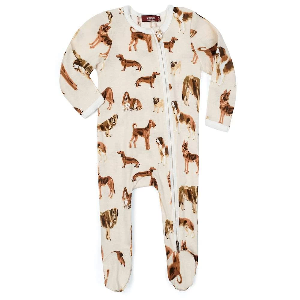 Organic Natural Dog Zipper Footed Romper 3 Organic Natural Dog Zipper Footed Romper