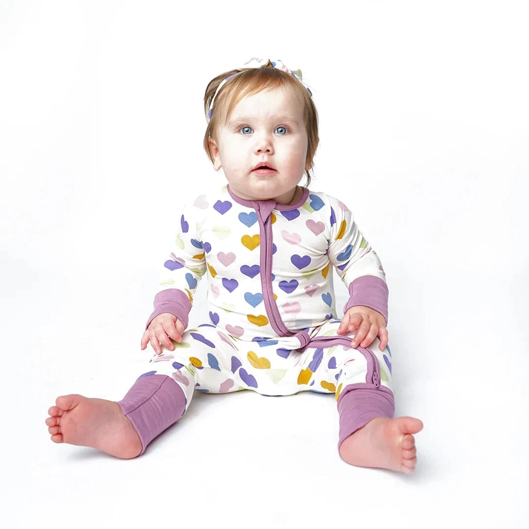 Purple Little Love Bamboo Baby Pajamas 4 Purple Little Love Bamboo Baby Pajamas - Image 2