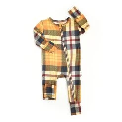 River Plaid Zip Romper