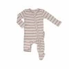 Rose Tan Stripe Ribbed Ruffle Back 2-Way Zipper Footie -Baby Product Shop rose tan stripe ribbed ruffle back 2 way zipper footie angel dear lil tulips 30366303748214