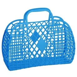 Royal Blue Retro Jelly Basket - Large