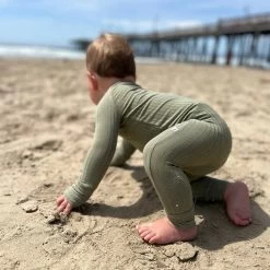 Sage Ribbed Zip Romper -Baby Product Shop sage ribbed zip romper brave little ones lil tulips 30298979139702