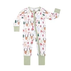 Santa And Friends Bamboo Baby Convertible Romper Pajamas