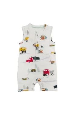 Short Romper - Happy Trucks