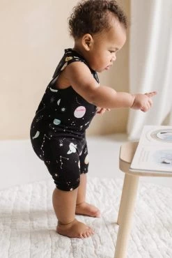 Short Romper - Planets -Baby Product Shop short romper planets loulou lollipop lil tulips 29568950698102