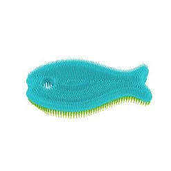 Silicone Fish Bath Scrub - Aqua/Green -Baby Product Shop silicone fish bath scrub aqua green innobaby no points lil tulips 30580638253174