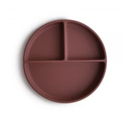 Mushie Divided Silicone Suction Plate (Woodchuck)