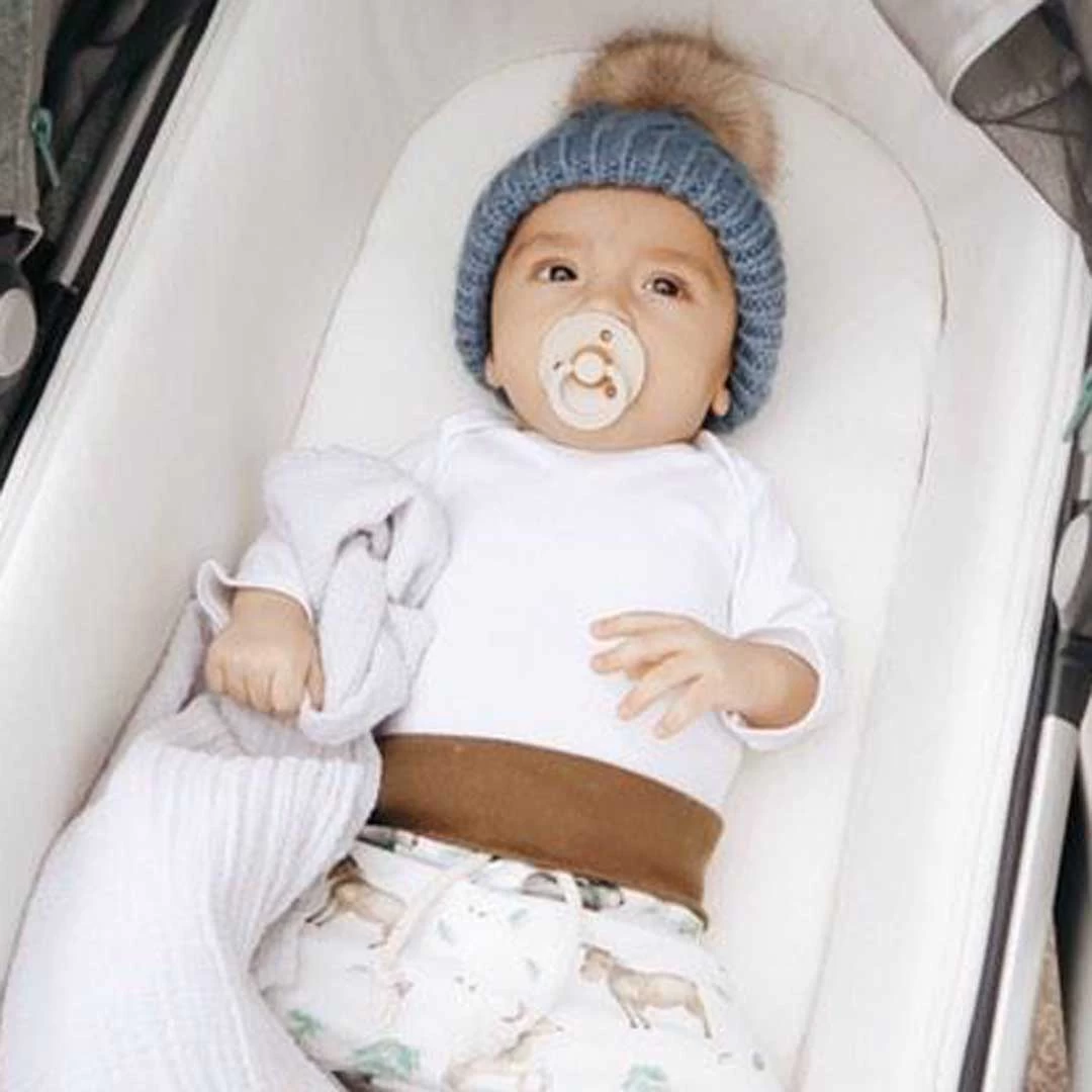 Slate Blue Pop Pom Pom Beanie Hat 5 Slate Blue Pop Pom Pom Beanie Hat - Image 3