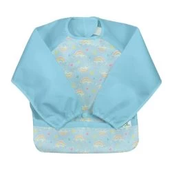 Green Sprouts Snap + Go® Easy-wear Long Sleeve Bib Aqua Rainbows