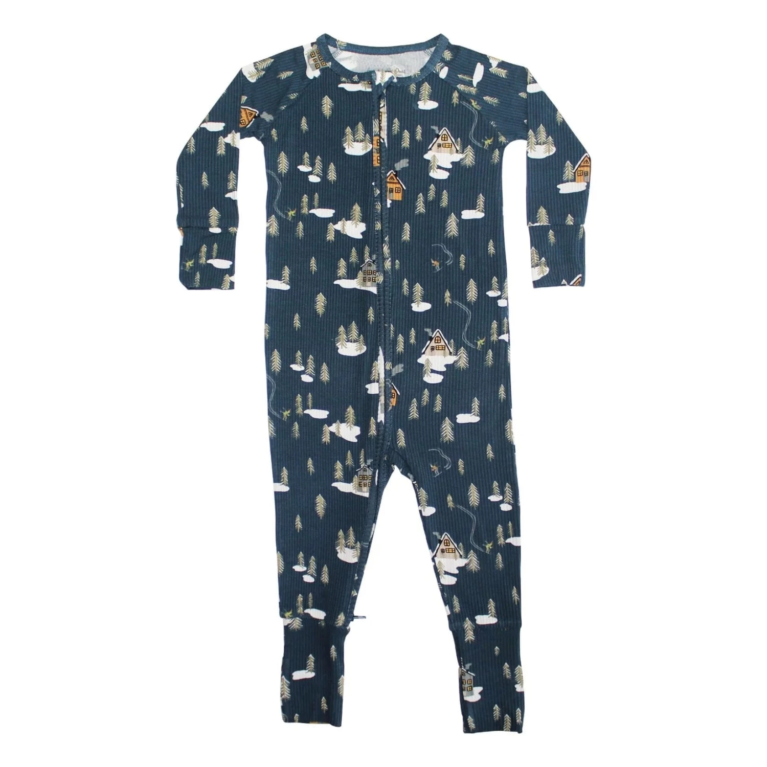 Snowy Village Ribbed Zip Romper 3 Snowy Village Ribbed Zip Romper