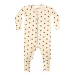 Sunflowers Ribbed Zip Romper