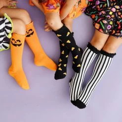 Trick-or-Treat Knee High Socks 3-Pack -Baby Product Shop trick or treat knee high socks 3 pack little stocking company lil tulips 30885193580662