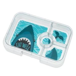 True Blue Shark 4 Compartment Large Bento Box -Baby Product Shop true blue shark 4 compartment large bento box yumbox lil tulips 30683120337014