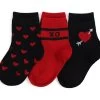 Black & Red XO Midi Sock 3-pack -Baby Product Shop valentine s xo midi sock 3 pack little stocking company lil tulips 30276213342326