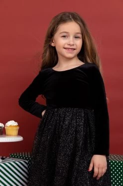 Velvet + Tulle Christmas Dress - Celeste -Baby Product Shop velvet tulle christmas dress celeste bird bean baby toddler clothing lil tulips 30936146739318