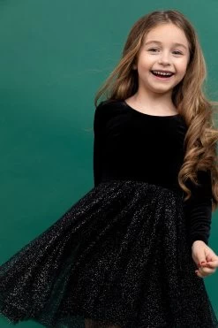 Velvet + Tulle Christmas Dress - Celeste -Baby Product Shop velvet tulle christmas dress celeste bird bean baby toddler clothing lil tulips 30936146903158