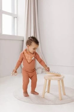 Waffle Long Sleeve Bodysuit - Sienna -Baby Product Shop waffle long sleeve bodysuit sienna loulou lollipop lil tulips 29968663674998