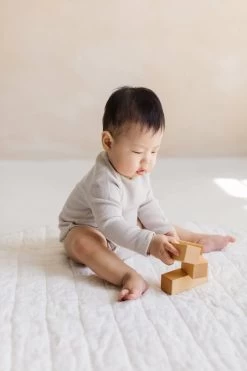 Waffle Long Sleeve Bodysuit - Silver Birch -Baby Product Shop waffle long sleeve bodysuit silver birch loulou lollipop lil tulips 29968654368886