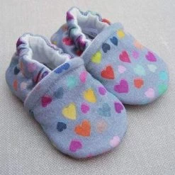 Watercolor Hearts Organic Slippers 5 Watercolor Hearts Organic Slippers -Baby Product Shop watercolor hearts organic slippers snow arrow lil tulips 28546988507254