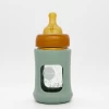 Hevea Seafoam Blue Wide Neck Baby Glass Bottle With Sleeve (150ML/5oz) -Baby Product Shop wide neck baby glass bottle with sleeve 150ml 5oz seafoam blue hevea hevea lil tulips 30901123481718