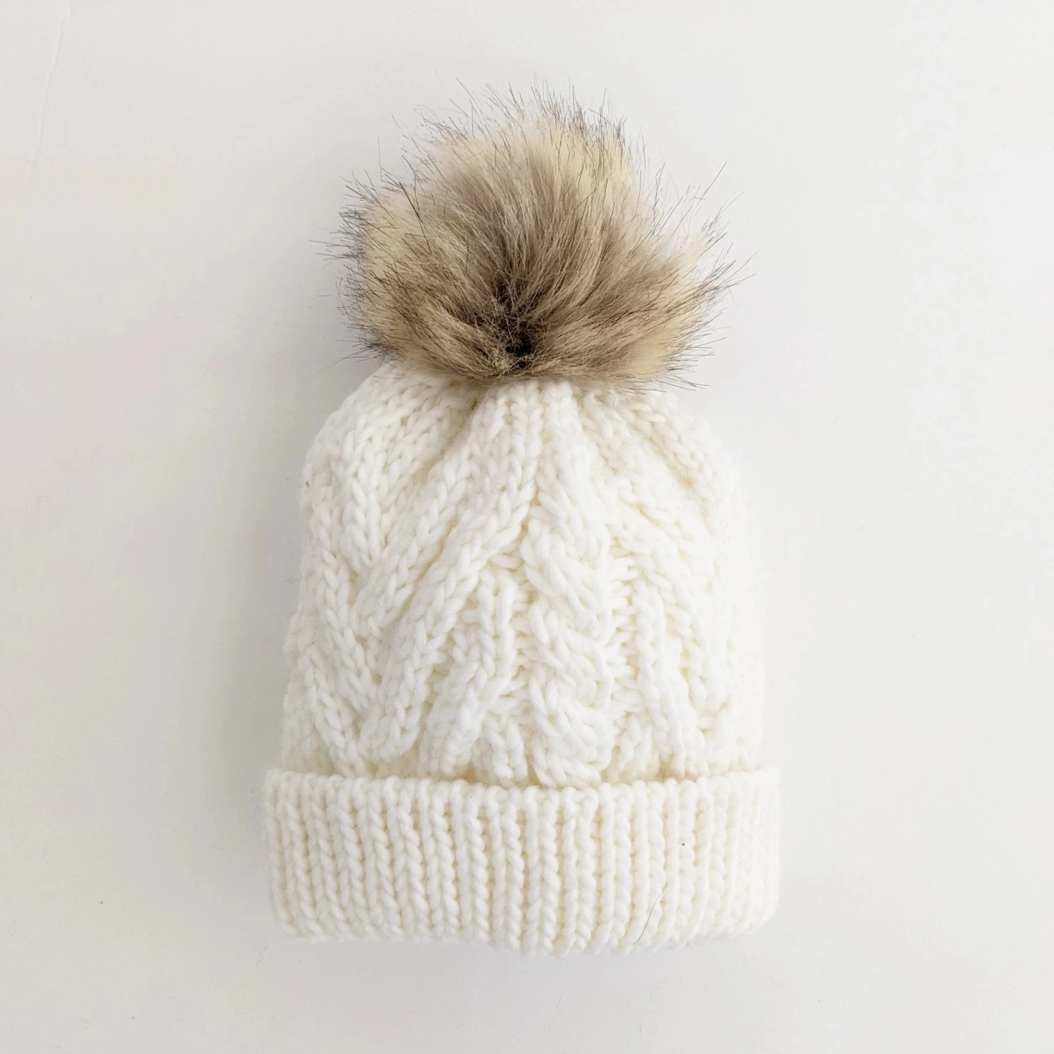 Winter White Pop Pom Pom Beanie Hat 3 Winter White Pop Pom Pom Beanie Hat