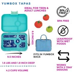 Yumbox Tapas Groovy Antibes Blue 4C Tray - Largest Size 9 Yumbox Tapas Groovy Antibes Blue 4C Tray - Largest Size -Baby Product Shop yumbox tapas groovy antibes blue 4c tray largest size yumbox lil tulips 29835664031862