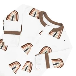 Zippered Footie In Coffee Rainbow -Baby Product Shop zippered footie in coffee rainbow kyte baby lil tulips 30601372696694