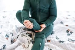 Zippered Footie In Emerald -Baby Product Shop zippered footie in emerald kyte baby lil tulips 28541716824182