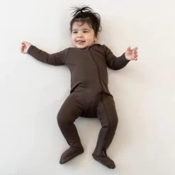 Zippered Footie In Espresso -Baby Product Shop zippered footie in espresso kyte baby lil tulips 30909990731894