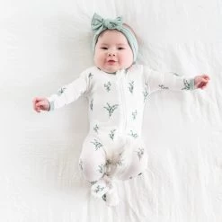 Zippered Footie In Eucalyptus 9 Zippered Footie In Eucalyptus -Baby Product Shop zippered footie in eucalyptus kyte baby lil tulips 29974999990390