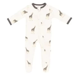 Zippered Footie In Giraffe