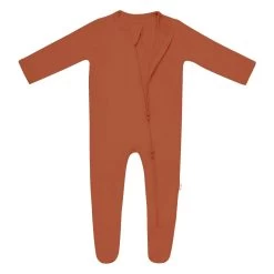 Zippered Footie In Rust 10 Zippered Footie In Rust -Baby Product Shop zippered footie in rust kyte baby lil tulips 29974973972598