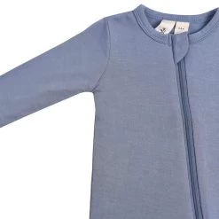 Zippered Footie In Slate -Baby Product Shop zippered footie in slate kyte baby lil tulips 12112289562742