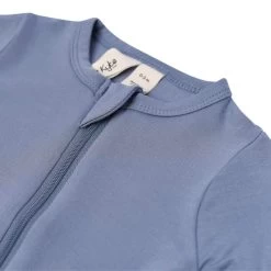 Zippered Footie In Slate -Baby Product Shop zippered footie in slate kyte baby lil tulips 12112289726582