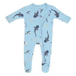 Zippered Footie In Stream Shark 11 Zippered Footie In Stream Shark -Baby Product Shop zippered footie in stream shark kyte baby lil tulips 30601306341494